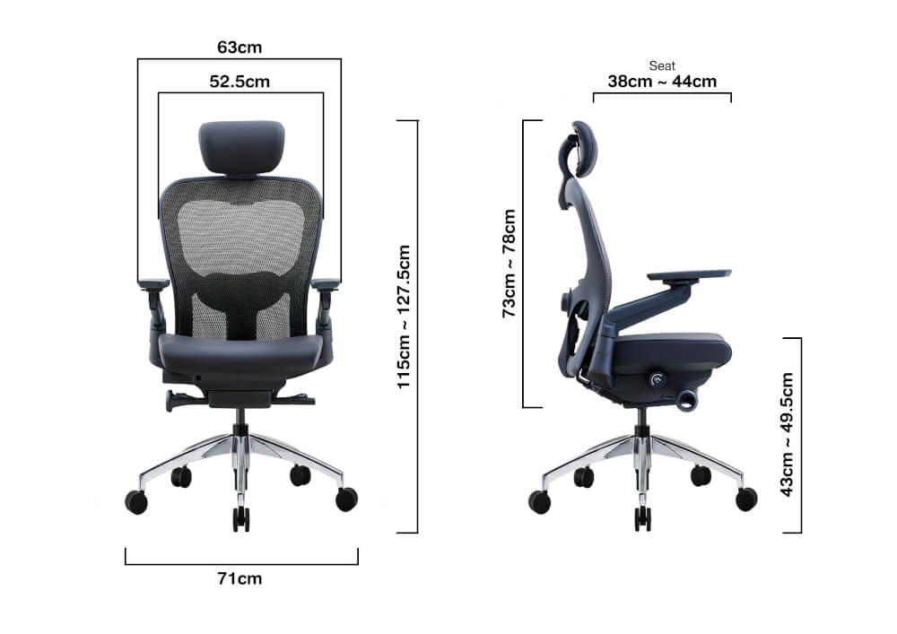 เก้าอี้เพื่อสุขภาพ DF PROCHAIR รุ่น Wonder-H สีดำ